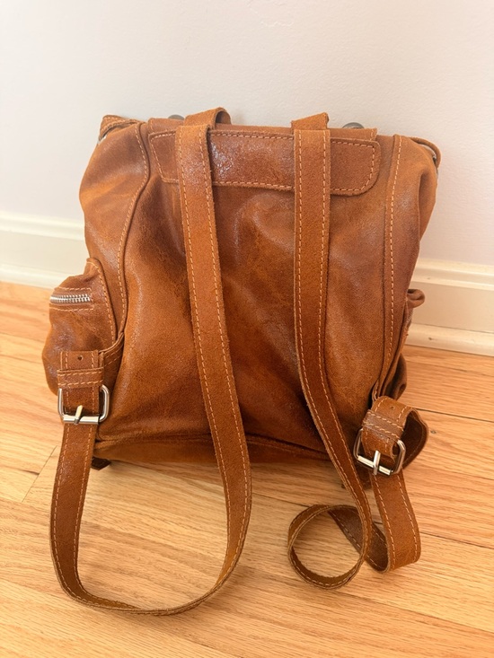 brown leather studded backpack Sariya Vegan Off White Make a statement with the Sariya Studded Backpack Brown Studded Leather Backpack